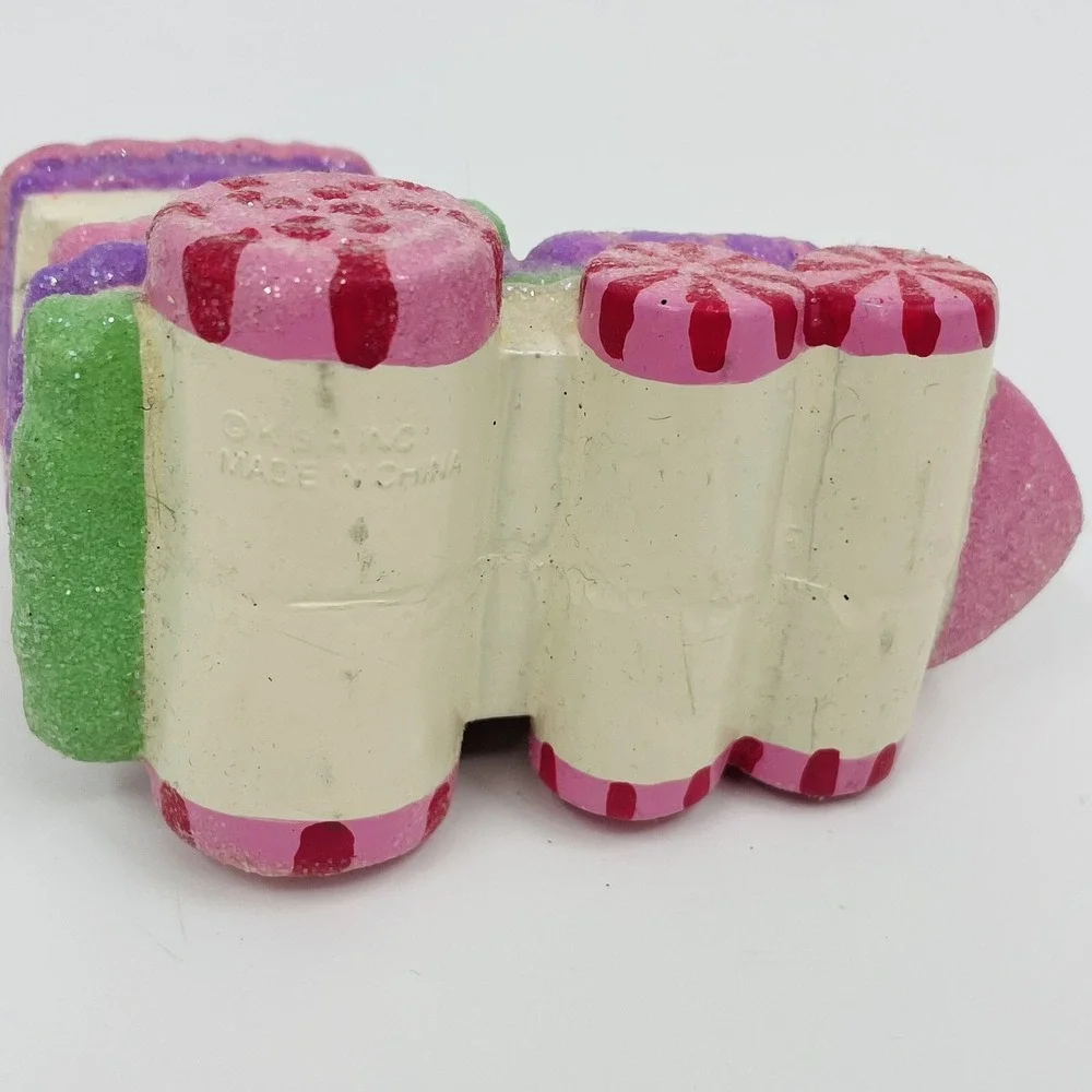 Kurt S Adler Gingerbread Candy Train Christmas Ornament Pink Glitter H9317‎ NEW